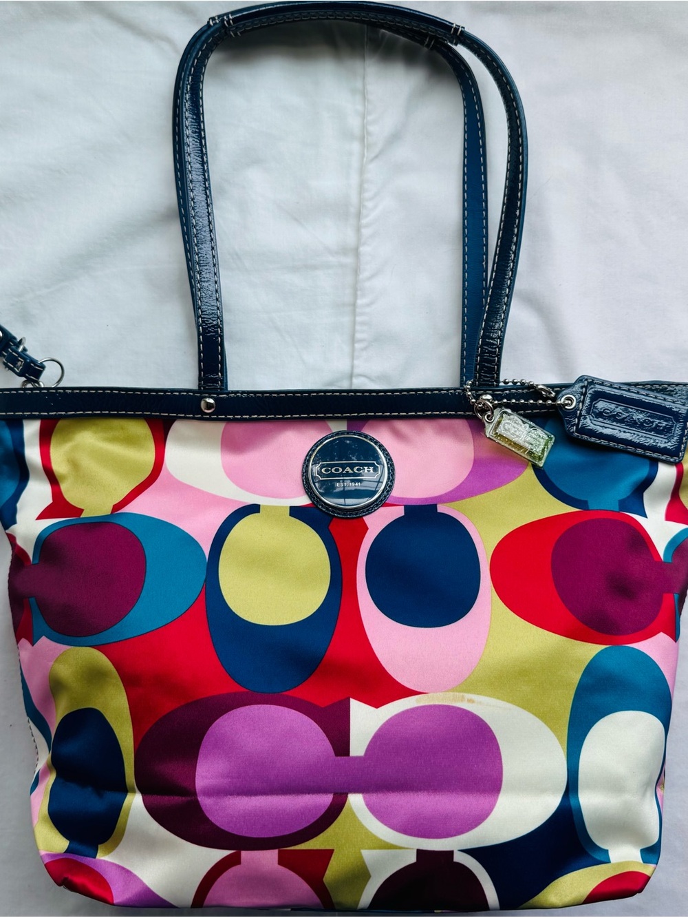 Coach Multicolor Signature Print Tote